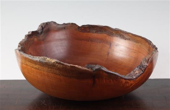 A Kemp Lenihan burr red beech bowl, 13in.